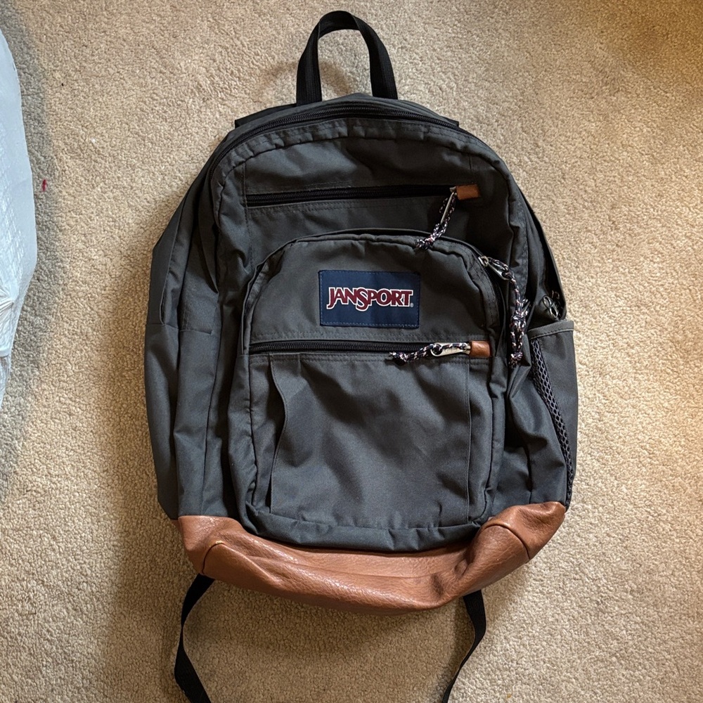 JanSport Charcoal and Tan Backpack